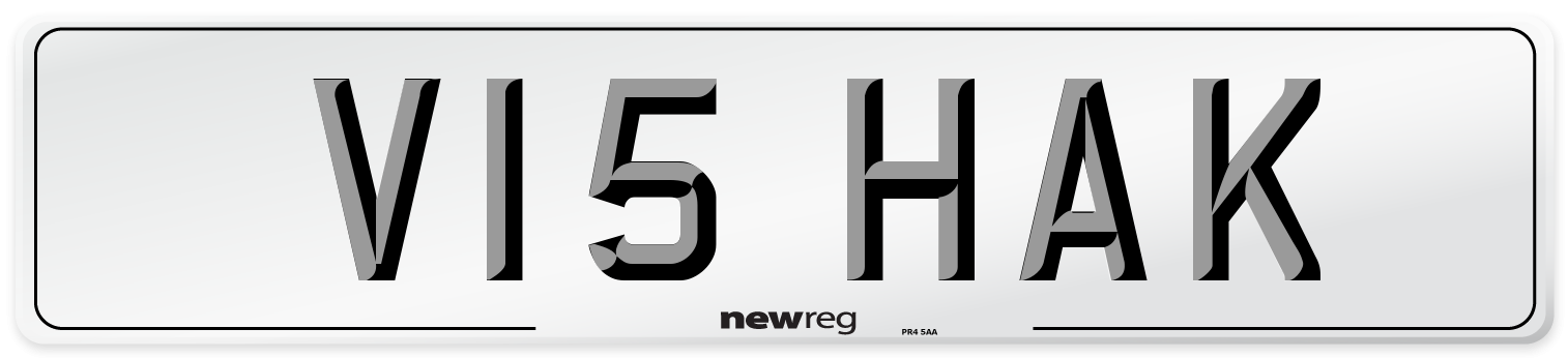 V15 HAK Number Plate from New Reg